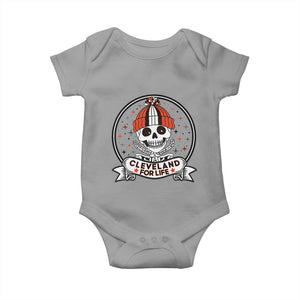 Funny Skeleton Dark Football Lover Baby Onesie Cleveland For Life TS12 Sport Gray Print Your Wear