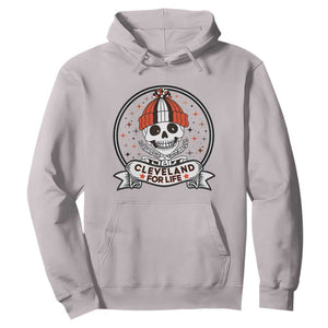 Funny Skeleton Dark Football Lover Hoodie Cleveland For Life TS12 Ice Gray Print Your Wear