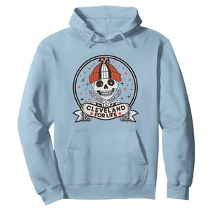 Funny Skeleton Dark Football Lover Hoodie Cleveland For Life TS12 Light Blue Print Your Wear