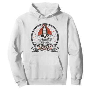Funny Skeleton Dark Football Lover Hoodie Cleveland For Life TS12 White Print Your Wear