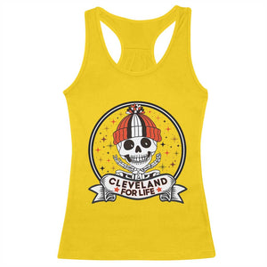 Funny Skeleton Dark Football Lover Racerback Tank Top Cleveland For Life TS12 Daisy Print Your Wear