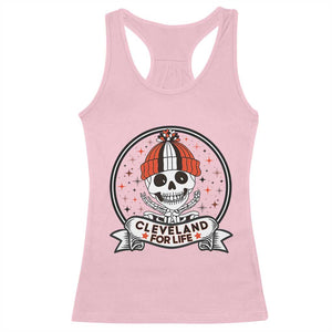 Funny Skeleton Dark Football Lover Racerback Tank Top Cleveland For Life TS12 Light Pink Print Your Wear