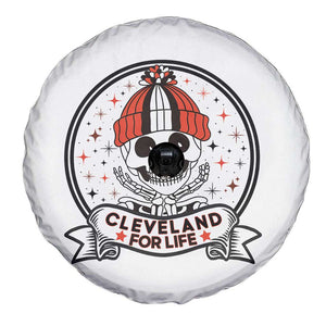 Funny Skeleton Dark Football Lover Spare Tire Cover Cleveland For Life TS12 Print Your Wear