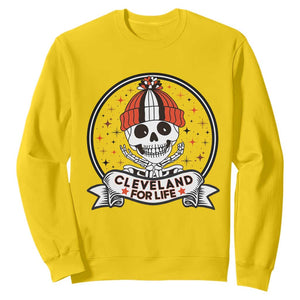 Funny Skeleton Dark Football Lover Sweatshirt Cleveland For Life TS12 Daisy Print Your Wear