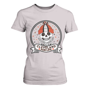 Funny Skeleton Dark Football Lover T Shirt For Women Cleveland For Life TS12 Ice Gray Print Your Wear