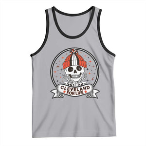 Funny Skeleton Dark Football Lover Tank Top Cleveland For Life TS12 Athletic Heather Black Print Your Wear