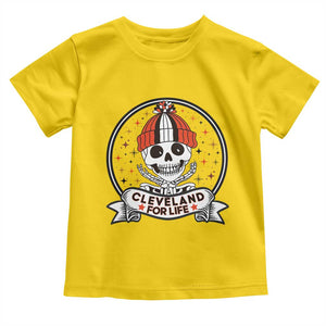 Funny Skeleton Dark Football Lover Toddler T Shirt Cleveland For Life TS12 Daisy Print Your Wear