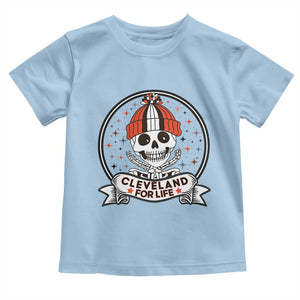 Funny Skeleton Dark Football Lover Toddler T Shirt Cleveland For Life TS12 Light Blue Print Your Wear