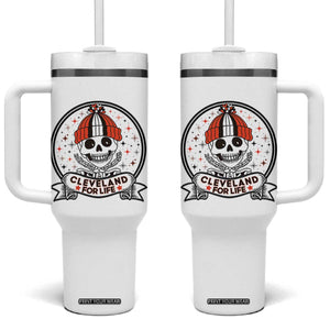 Funny Skeleton Dark Football Lover Tumbler With Handle Cleveland For Life TS12 One Size: 40 oz White Print Your Wear