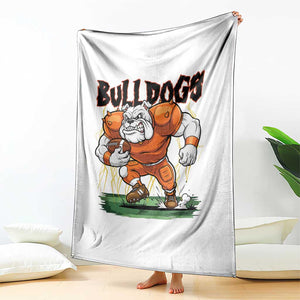 Funny Bulldog Playing Football Throw Blanket Game Day Dog Lover TS12 Print Your Wear