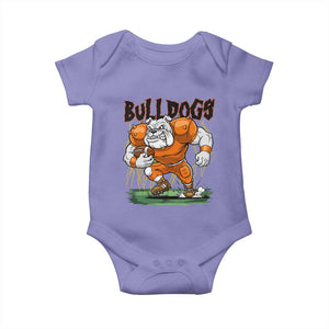 Funny Bulldog Playing Football Baby Onesie Game Day Dog Lover TS12 Violet Print Your Wear