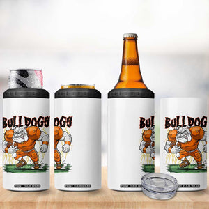 Funny Bulldog Playing Football 4 in 1 Can Cooler Tumbler Game Day Dog Lover TS12 Print Your Wear