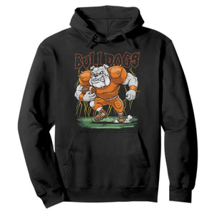 Funny Bulldog Playing Football Hoodie Game Day Dog Lover TS12 Black Print Your Wear