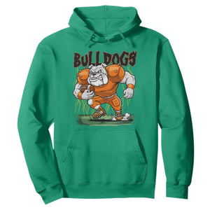 Funny Bulldog Playing Football Hoodie Game Day Dog Lover TS12 Irish Green Print Your Wear