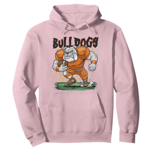 Funny Bulldog Playing Football Hoodie Game Day Dog Lover TS12 Light Pink Print Your Wear