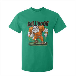 Funny Bulldog Playing Football T Shirt For Kid Game Day Dog Lover TS12 Irish Green Print Your Wear