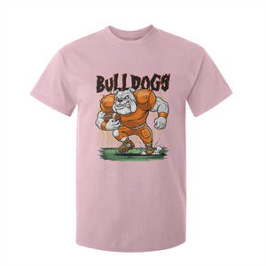 Funny Bulldog Playing Football T Shirt For Kid Game Day Dog Lover TS12 Light Pink Print Your Wear