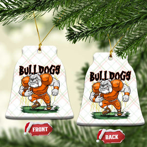 Funny Bulldog Playing Football Ceramic Ornament Game Day Dog Lover TS12 Print Your Wear