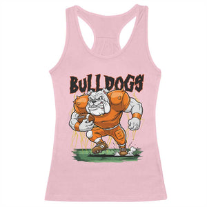 Funny Bulldog Playing Football Racerback Tank Top Game Day Dog Lover TS12 Light Pink Print Your Wear