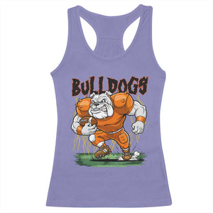Funny Bulldog Playing Football Racerback Tank Top Game Day Dog Lover TS12 Violet Print Your Wear