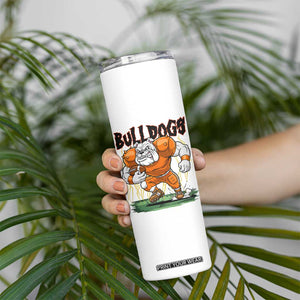 Funny Bulldog Playing Football Skinny Tumbler Game Day Dog Lover TS12 Print Your Wear