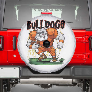 Funny Bulldog Playing Football Spare Tire Cover Game Day Dog Lover TS12 Black Print Your Wear