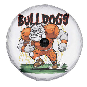 Funny Bulldog Playing Football Spare Tire Cover Game Day Dog Lover TS12 Print Your Wear