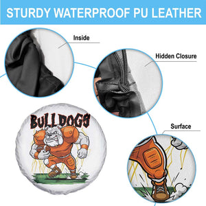 Funny Bulldog Playing Football Spare Tire Cover Game Day Dog Lover TS12 Print Your Wear