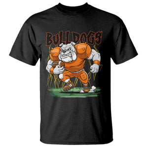 Funny Bulldog Playing Football T Shirt Game Day Dog Lover TS12 Black Print Your Wear