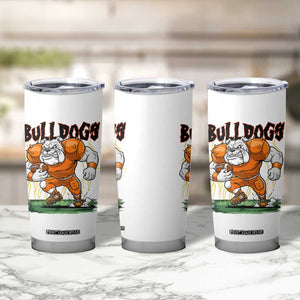 Funny Bulldog Playing Football Tumbler Cup Game Day Dog Lover TS12 Print Your Wear
