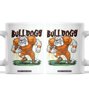 Funny Bulldog Playing Football Coffee Mug Game Day Dog Lover TS12 White Print Your Wear