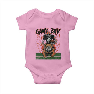 Funny Skeleton Playing Football Baby Onesie Game Day Gift TS12 Light Pink Print Your Wear