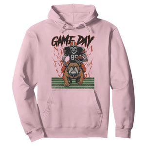Funny Skeleton Playing Football Hoodie Game Day Gift TS12 Light Pink Print Your Wear