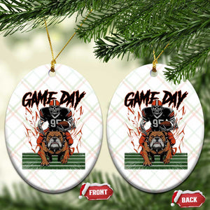 Funny Skeleton Playing Football Ceramic Ornament Game Day Gift TS12 Print Your Wear