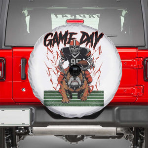Funny Skeleton Playing Football Spare Tire Cover Game Day Gift TS12 Black Print Your Wear