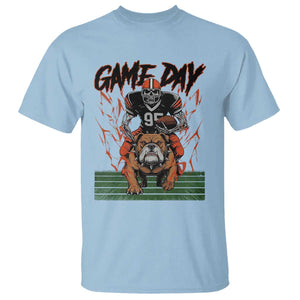 Funny Skeleton Playing Football T Shirt Game Day Gift TS12 Light Blue Print Your Wear