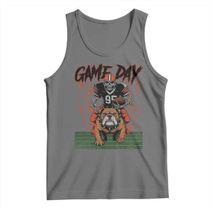 Funny Skeleton Playing Football Tank Top Game Day Gift TS12 Black Heather Print Your Wear