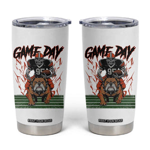 Funny Skeleton Playing Football Tumbler Cup Game Day Gift TS12 White Print Your Wear