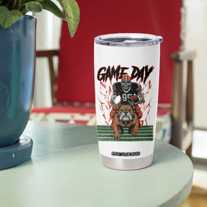 Funny Skeleton Playing Football Tumbler Cup Game Day Gift TS12 Print Your Wear