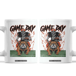 Funny Skeleton Playing Football Coffee Mug Game Day Gift TS12 White Print Your Wear
