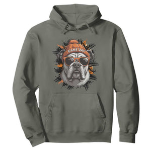 Bulldog Football Spirit Hoodie Game Day Dog Lover Gift TS12 Military Green Print Your Wear