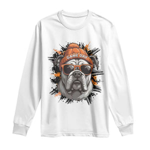 Bulldog Football Spirit Long Sleeve Shirt Game Day Dog Lover Gift TS12 White Print Your Wear