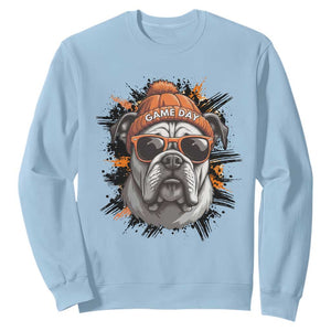 Bulldog Football Spirit Sweatshirt Game Day Dog Lover Gift TS12 Light Blue Print Your Wear