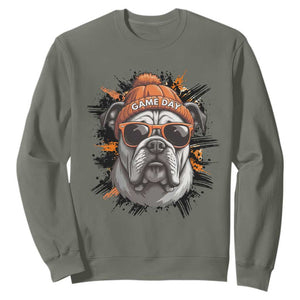 Bulldog Football Spirit Sweatshirt Game Day Dog Lover Gift TS12 Military Green Print Your Wear