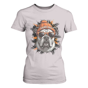 Bulldog Football Spirit T Shirt For Women Game Day Dog Lover Gift TS12 Ice Gray Print Your Wear