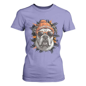 Bulldog Football Spirit T Shirt For Women Game Day Dog Lover Gift TS12 Violet Print Your Wear