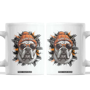 Bulldog Football Spirit Coffee Mug Game Day Dog Lover Gift TS12 White Print Your Wear
