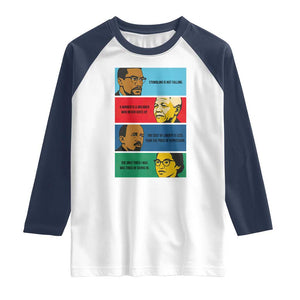 African American Leaders History Quote Gift Raglan Shirt TS12 White Navy Print Your Wear