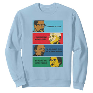 African American Leaders History Quote Gift Sweatshirt TS12 Light Blue Print Your Wear