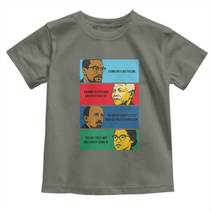 African American Leaders History Quote Gift Toddler T Shirt TS12 Military Green Print Your Wear